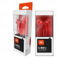 سماعات اذن سلكية من جي بي ال لون أحمر-JBL C100 Wired In Ear Headphones with Mic Red