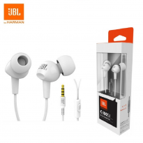 سماعات اذن سلكية من جي بي ال لون أبيض-JBL C100 Wired In Ear Headphones with Mic White