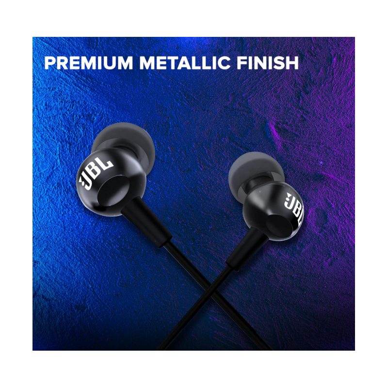 سماعات اذن سلكية من جي بي ال لون أسود-JBL C100 Wired In Ear