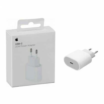 عظمة شحن (محول) ايفون منفذ تايب سي 20 واط لون أبيض - Apple USB-C Power Adapter 20W White