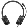 سماعات رأس ستيريو تايب سي مع وصلة يو بي سي مع وصلة اوكس وميكروفون لون أسود-Stereo 3.5mm Type C Headset Noise Cancelling Mic-Call, Phone, Gaming, Music