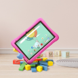 تابلت اس 10 للأطفال من اس تي اي سعة 128 جيجا لون أسود مع كفر زهري- STE S10 Kids' Tablets 4GB RAM 128GB