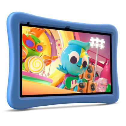 تابلت اس 10 للأطفال من اس تي اي سعة 128 جيجا لون أسود مع كفر أزرق- STE S10 Kids' Tablets 4GB RAM 128GB