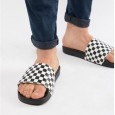 شبشب فانز لا كوستا الشطرنج للرجال لون أسود- Vans Mens' Checkerboard La Costa Slide-On Sandal