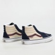 حذاء فانز سكيت اس كيه 8- هاي للرجال لون كحلي وبيج ونعل أبيض- Vans Mens' Skate Sk8-Hi Shoes