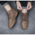 حذاء كاجوال جلد للرجال لون بني Mens Causal Shoes