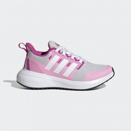 حذاء اديداس فورتا رن 3.0 للأطفال لون رمادي وزهري-adidas Kids' Unisex FortaRun 2.0 Cloudfoam Lace Shoes - Pink