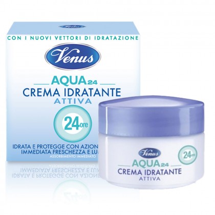 Venus Aqua 24 Crema Idratante Attiva 50ML - كريم ترطيب للوجه أكوا 24 من فينوس 50 مل