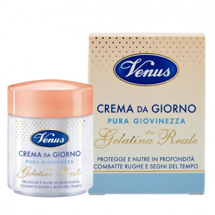 كريم فينوس للبشرة وإزالة التجاعيد حجم 50 مل-Venus Crema Da Giorno pura giovinezza alla Gelatina Reale - 50 ml