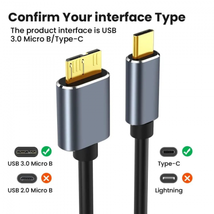 كابل وصلة تايب سي إلى ميكرو بي-USB-C to Micro USB 3.1 Gen 2 Fast Charging Cable