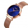 ساعة يد كوارتز من سكيمي للنساء لون نحاسي- SKMEI 1595 Elegant Steel Mesh Belt Analog Watch