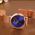 ساعة يد كوارتز من سكيمي للنساء لون نحاسي- SKMEI 1595 Elegant Steel Mesh Belt Analog Watch