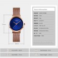 ساعة يد كوارتز من سكيمي للنساء لون نحاسي- SKMEI 1595 Elegant Steel Mesh Belt Analog Watch