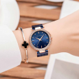 ساعة يد كوارتز من ميني فوكس للنساء لون أزرق- Mini Focus Women' Casual Analog Metal Watch