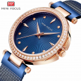 ساعة يد كوارتز من ميني فوكس للنساء لون أزرق- Mini Focus Women' Casual Analog Metal Watch