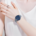 ساعة يد كوارتز رسمية من ميني فوكس للنساء لون أزرق- Mini Focus Women' Casual Analog Metal Watch