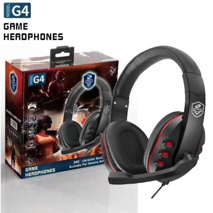 سماعة رأس ألعاب جي 4 مع ميكروفون لون أسود وأحمر- Game Headphones G4