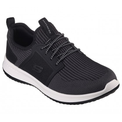 حذاء سكيتشرز ديلسون 3.0 للرجال لون أسود ونعل أبيض- Skechers Men's Delson 3.0 Shoes