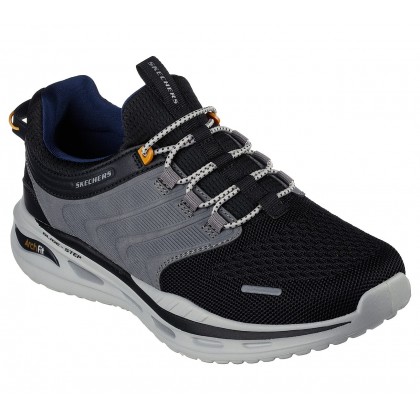 حذاء سكيتشرز ارتش فيت ارفان للرجال لون أسود ورمادي ونعل رمادي- Skechers Men's Arch Fit Orvan Shoes