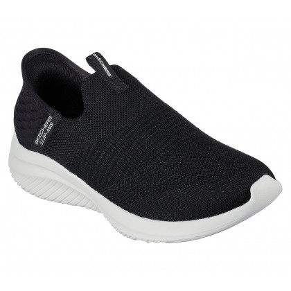 حذاء سكيتشرز سليب انس: ألترا فليكس 3.0 كوزي للنساء لون أسود ونعل أبيض- Skechers Women's Slip-ins: Ultra Flex 3.0 - Cozy Streak Shoes