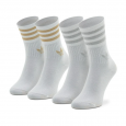 Adidas Womens' Mid-Cut Glitter Crew Socks 2 Pairs- جوارب اديداس ميد كت جليتر كرو(2 زوجان) للنساء لون أبيض