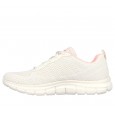 حذاء سكيتشرز تراك- نيو ستابل للنساء لون زهري ونعل أبيض- Skechers Women's Track - New Staple Shoes