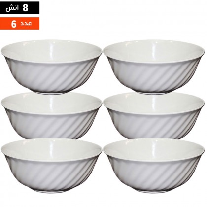 طقم زبادي ميلامين 6 قطع 8 انش