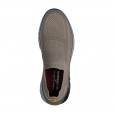 Skechers Men's Mark Nason: Ziggy-Hesh Slip-on Shoes- حذاء سكيتشرز مارك ناسون: زيغي هيش سليب أون للرجال لون بيج ونعل رمادي