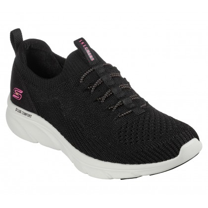 حذاء سكيتشرز ريلاكس فيت: لوكس كمفورت للنساء لون أسود ونعل أبيض- Skechers Women's Relaxed Fit: D'Lux Comfort - Bonus Prize Shoes