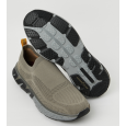 Skechers Men's Mark Nason: Ziggy-Hesh Slip-on Shoes- حذاء سكيتشرز مارك ناسون: زيغي هيش سليب أون للرجال لون بيج ونعل رمادي