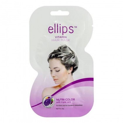 ماسك الشعر من ايلبس للشعر المصبوغ مع العناية الثلاثية 20 جرام- Ellips Vitamin Hair Mask 20g Nutri Color with Triple Care