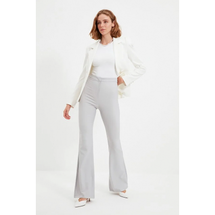 بنطلون تريندول منسوج للنساء لون رمادي فاتح