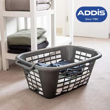 سلة غسيل بلاستيكية من أديس حجم 40 لتر لون رمادي غامق - Addis Metallic Laundry Basket 40 Litre