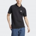 تيشيرت اديداس بولو بثلاث خطوط للرجال لون اسود-adidas Mens' Essentials Piqué Embroidered Small Logo 3-Stripes Polo Shirt - Black