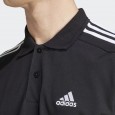 تيشيرت اديداس بولو بثلاث خطوط للرجال لون اسود-adidas Mens' Essentials Piqué Embroidered Small Logo 3-Stripes Polo Shirt - Black