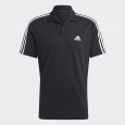 تيشيرت اديداس بولو بثلاث خطوط للرجال لون اسود-adidas Mens' Essentials Piqué Embroidered Small Logo 3-Stripes Polo Shirt - Black