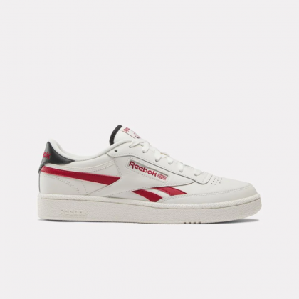 حذاء ريبوك كلوب سي ريفينج للرجال لون طحيني وأحمر ونعل طحيني - Reebok Men"s Club C Revenge Shoes