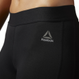 Reebok Womens' Comp Tight Solid- بنطلون ضيق رياضي من ريبوك للنساء لون أسود