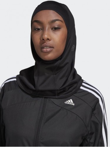 حجاب سباحة بطباعة 3 خطوط من أديداس للنساء لون أسود ADIDAS RUN ICONS 3-STRIPES SPORT