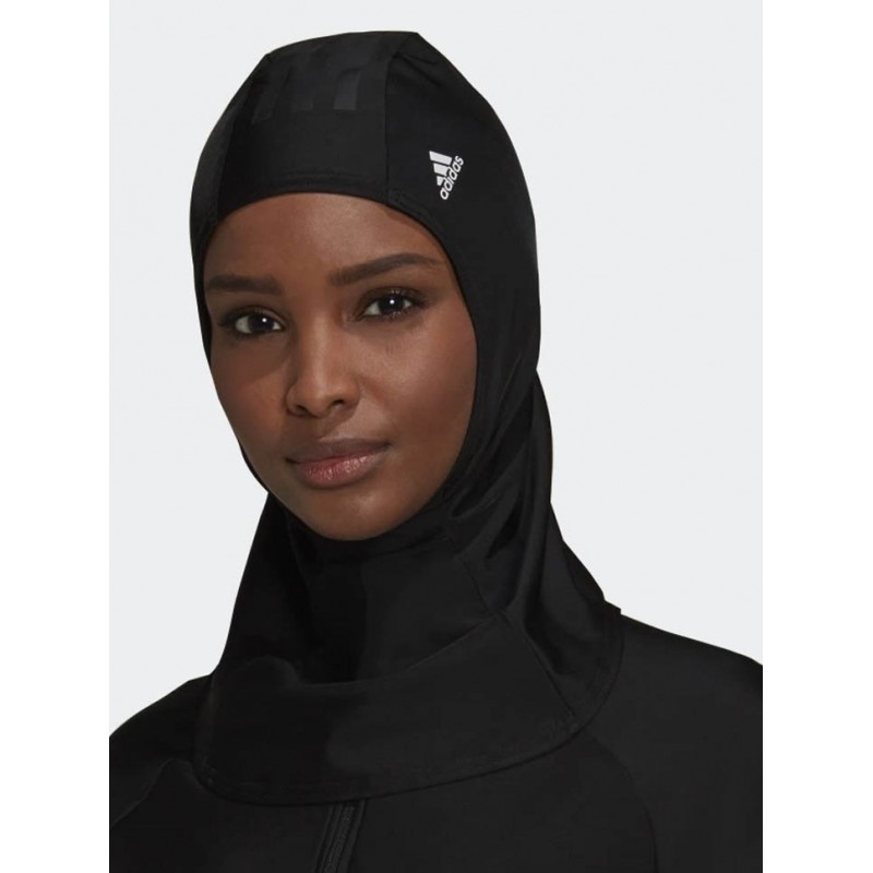 حجاب سباحة بطباعة 3 خطوط من أديداس للنساء لون أسود ADIDAS 3-STRIPES SWIM