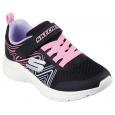 حذاء سكيتشرز مايكروسبيك بلس سويرل سويت للأطفال لون أسود ونعل أبيض- Skechers Kids' Microspec Plus Swirl Sweet Shoes