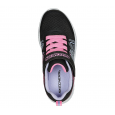 حذاء سكيتشرز مايكروسبيك بلس سويرل سويت للأطفال لون أسود ونعل أبيض- Skechers Kids' Microspec Plus Swirl Sweet Shoes