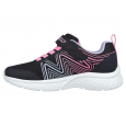 حذاء سكيتشرز مايكروسبيك بلس سويرل سويت للأطفال لون أسود ونعل أبيض- Skechers Kids' Microspec Plus Swirl Sweet Shoes