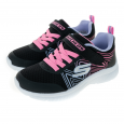 حذاء سكيتشرز مايكروسبيك بلس سويرل سويت للأطفال لون أسود ونعل أبيض- Skechers Kids' Microspec Plus Swirl Sweet Shoes