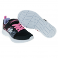 حذاء سكيتشرز مايكروسبيك بلس سويرل سويت للأطفال لون أسود ونعل أبيض- Skechers Kids' Microspec Plus Swirl Sweet Shoes