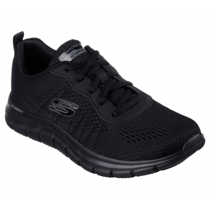 حذاء سكيتشرز تراك- نيو ستابل للنساء لون أسود ونعل أبيض- Skechers Women's Track - New Staple Shoes