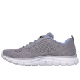 حذاء سكيتشرز تراك- نيو ستابل للنساء لون رمادي ونعل أبيض- Skechers Women's Track - New Staple Shoes