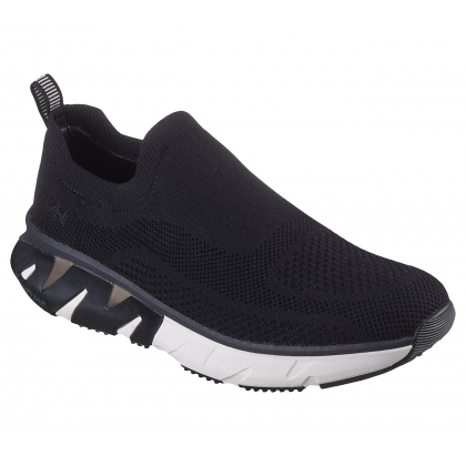 Skechers Men's Mark Nason: Ziggy-Hesh Slip-on Shoes- حذاء سكيتشرز مارك ناسون: زيغي هيش سليب أون للرجال لون أسود ونعل أبيض