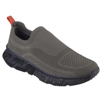 Skechers Men's Mark Nason: Ziggy-Hesh Slip-on Shoes- حذاء سكيتشرز مارك ناسون: زيغي هيش سليب أون للرجال لون بيج ونعل رمادي