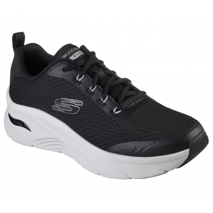 حذاء سكيتشرز ارتش فيت دلوكس لييس أب للرجال لون أسود ونعل أبيض- Skechers Men's Arch Fit Dlux Lace-Up Trainers Shoes